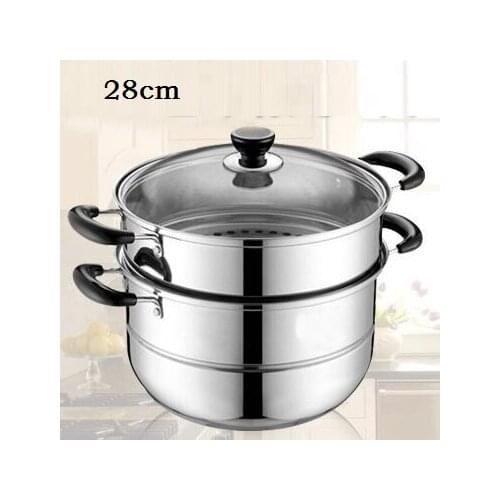 FREE SHIPPING STEAMER POT STAINLESS STEEL COOKING POT 2 LAYER kitchenware cooker pots