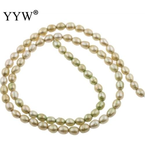 Wholesale Light Green Rice Freshwater Pearl Beads 5-6mm 0.8mm 14.7 Inch For Jewelry Making DIY Necklace Bracelet Jewelry