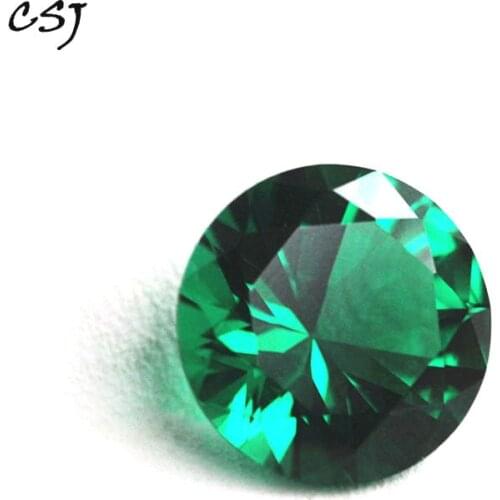 CSJ Created Emerald Loose Gemstone Round Cut Nano Emerald For Silver Mounting Rings Diy Jewelry Fine Cutting