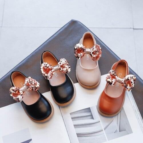 Children Leather Shoes for Girls Sneakers with Bow Spring/Autumn Kids Baby Girls Princess Shoes Fashion Student Casual Shoes