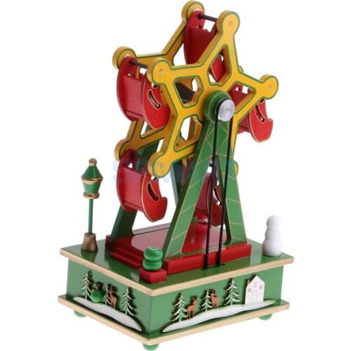 Toy Music Box Kid Christmas Mini Ferris Wheel Wind Up Musical Toy Xmas Party Showcase Decoration