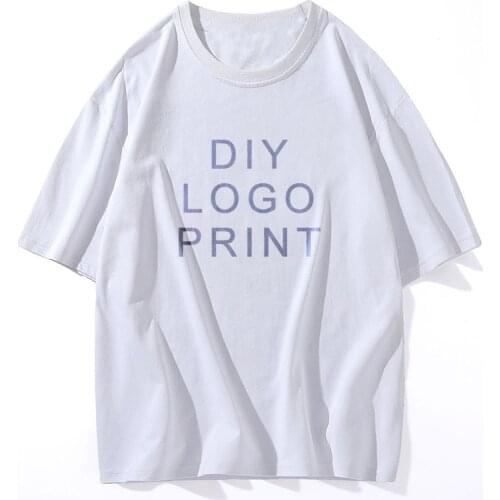 [Customized T-Shirt] Men / Women Solid T Shirt Print Your OWN Design Logo / Picture Black High Quality Male Top