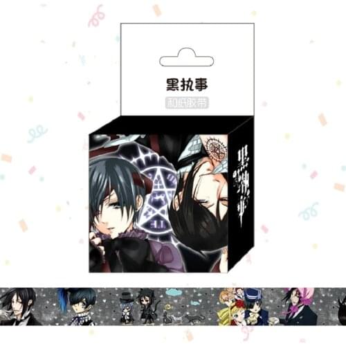 1.5cm*5m Anime Kuroshitsuji Washi Tape Adhesive Tape DIY Scrapbooking Sticker Label Masking Tape