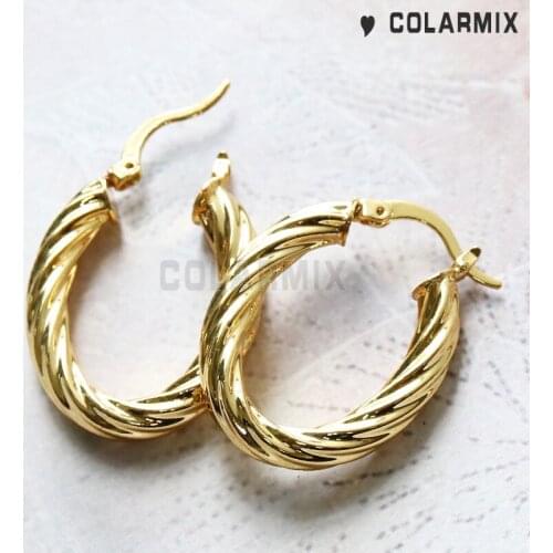 10 Pairs Twist metal hoop design hoop earrings not fade color mix size design jewelry fashion jewelry for women 51079