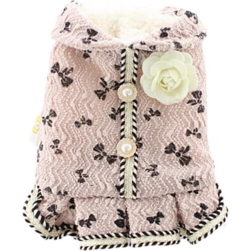 Cute Winter Warm Dog Cat Sweater Dress Pet Princess Skirt Clothes Chihuahua Pug Cats Clothing for Small Medium Dogs Cats