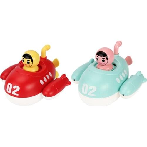 Cute Baby Bath Submarine Toys Fun Water Game Clockwork Bathroom Accessories Safety Portable Bathtub Wind-up Shower Toy Fun Water