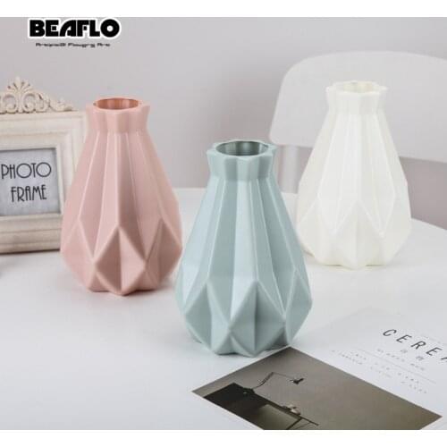 Unbreakable Plastic Flower Vase Irregularity Flower Pot Table Arrangement Nordic Decoration Home Vase For Flowers Office Decor