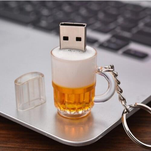 New beer mug model with key chain USB 2.0 memory flash memory 4GB 8GB 16GB 32GB 64GB 128GB