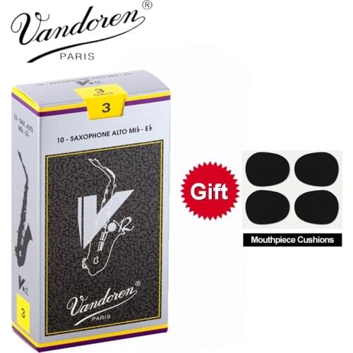 Original France Vandoren V12 Alto Sax Reeds / Saxophone Alto Eb Reeds Strength 2.5#, 3#,3.5# Grey Box of 10 [With Gift]