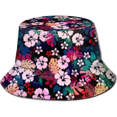 Fishermans Hat Unisex Fashion Bob Cap Hawaiian Tropical Floral Pattern Hip Hop Gorros Panama Windproof outdoor Bucket Hat