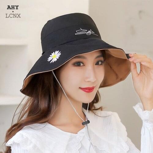 Summer Daisy Reversible Popular Womens Bucket Hat For Women Fisherman Hats Flower Foldable Uv Protection Beach Hat