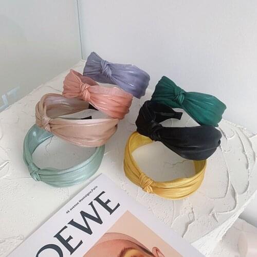 Fashion hair accessories women net yarn knotted wide-brimmed headbands Colorful wild hairband wash hair band headwear boutique