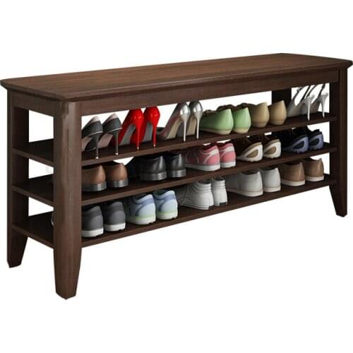 Simple shoe rack indoor storage shoe rack bedroom mini solid wood door rear outer multi-layer cabinet stool