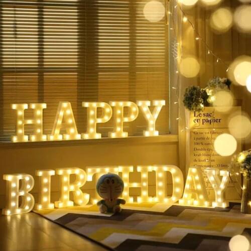 Romantic Decorative LED Lights 26 English Alphabet Letter Light for Home Wedding Birthday Party Decoration Christmas Lights