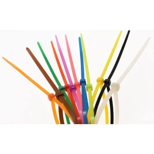 50pcs 3x250 width 2.5mm Self-Locking White Black Red Blue Yellow Green Nylon Wire Cable Zip Ties.Cable Ties
