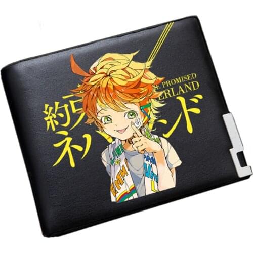 The Promised Neverland Cosplay Unisex Short Purese Pu Leather Wallet Slim Money Coin Bag Anime ID Card Holder Cartera Mujer 2019