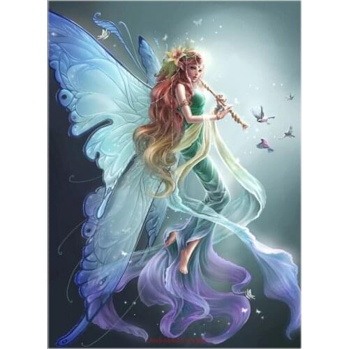 Embroidery Counted Cross Stitch Kits Needlework - Crafts 14 ct DMC Color DIY Arts Handmade Decor - Butterfly Fairy