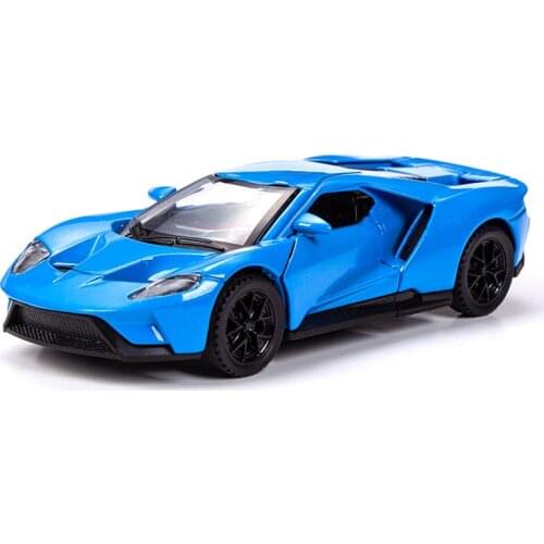 1:36 for Ford GT Sports Race Coupe Vehicles Metal Diecast Pull Back Miniature Welly Scale Cars Auto Models Kids Toys
