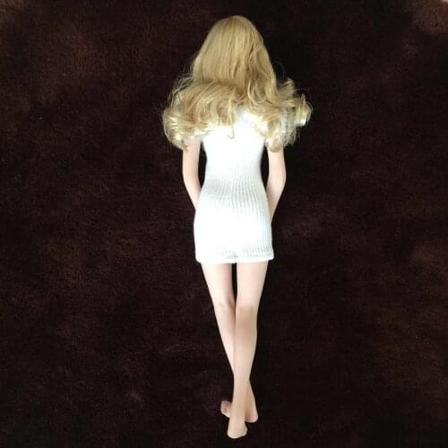 1/6 Scale White Knite Dress Model for 12" Female Action Figure Doll Toys