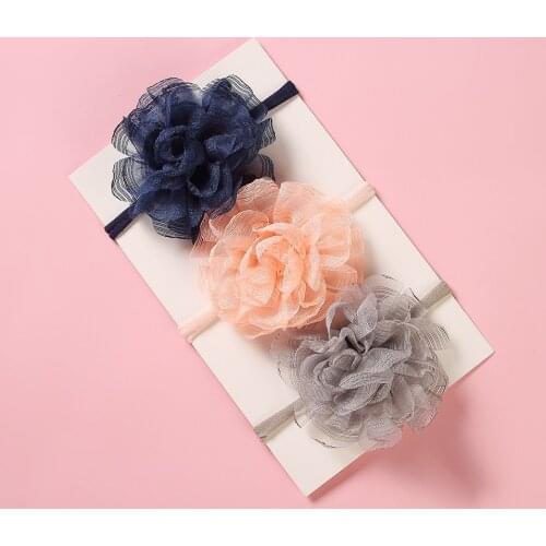 1pcs Fabric Flower Baby Headbands for Newborn Nylon Girls Toddler Elastic Hair Bands Photo Shoot Hair Accessories Cute Gifts