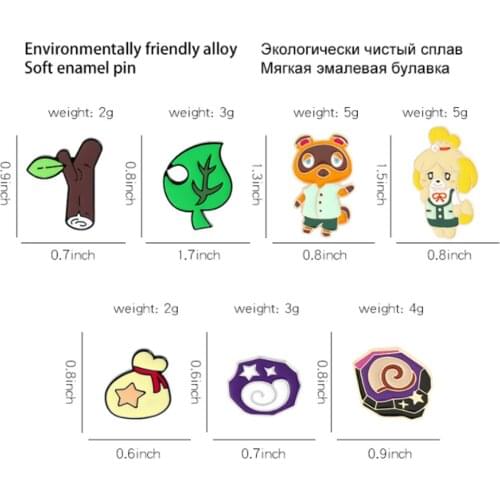 New 20Pcs Audie Ankha Stitches Dom Tom Nook Shizue Isabelle KK Ketchup Audie Punchy Diana Zucker Brooch Lapel Action Figure Toy