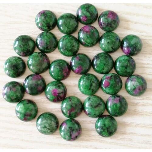 2018 Fashion Nature epidote Stone beads charm 12mm round CAB Cabochon for jewelry making Wholesale 50pcs/lot