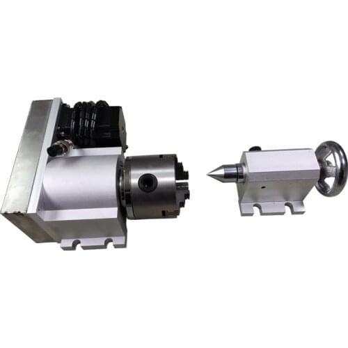 A Axis Rotary Axis tailstock 4th Axis with 80mm 3-Jaws Chuck for wood/metal CNC Router milling machine CNC3040 6040 6090