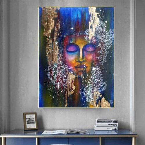 5d diy diamond painting Abstract art, painted Buddha statue, religion diamond painting cross stitch mosaic embroidery diamond