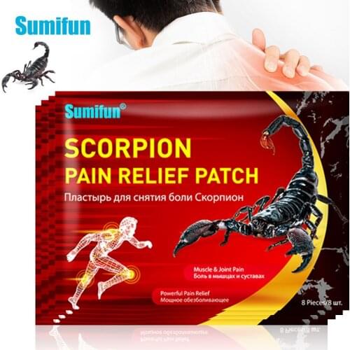 Sumifun 8Pcs Scorpion Venom Nature Herbal Plaster Pain Relief Patch Backache Neck Arthritis Joint Analgesic Muscle Sprain Relief