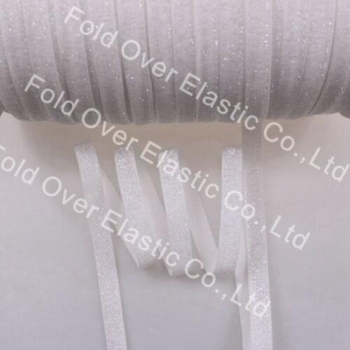 Free shipping, 3/8" White glitter elastic, B-9, 250yards