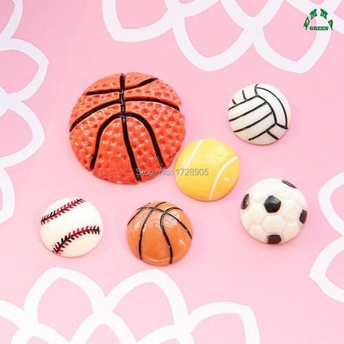 Baseball Charms for Jewelry making 10pcs 15mm Resin Cabochons Flatback for Phone case Resin Charms for Slime Sports Charms