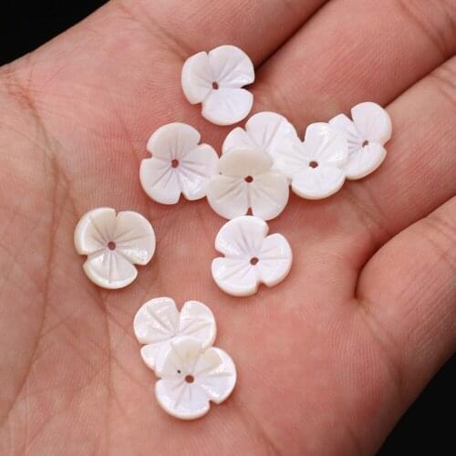 10pcs/lot Natural White Shell Beads Fashion Flower Shape Shell Loose Beads Accessories for Women Making DIY Jewelry Necklace