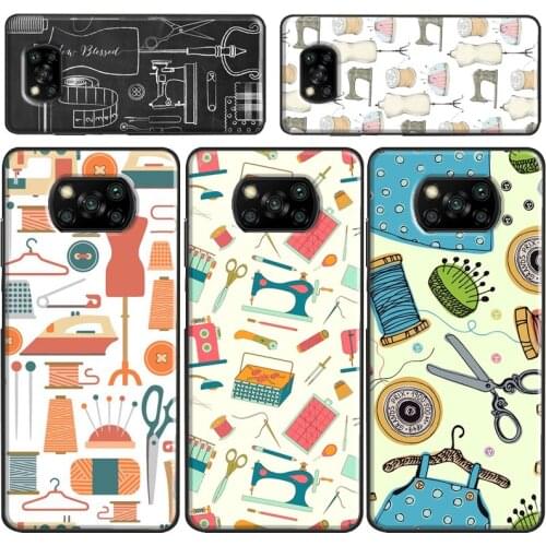 Sewing Machine Case For Xiaomi Redmi Note 7 8 9 Pro A 8T 9S 9C K30 Mi 10 Ultra Note 10 Lite POCO X3 F2