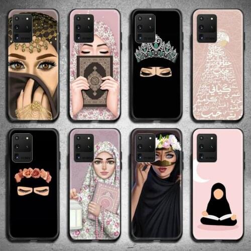 Hijab Face Muslim Islamic Gril Eyes Phone Case for Samsung Galaxy S20 FE plus Ultra S6 S7 edge S8 S9 plus S10 5G lite 2020