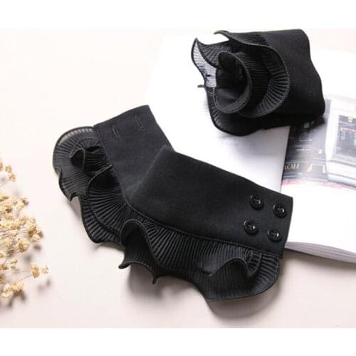 Decorated Cuff Fake Sleeves Autumn Winter Wild Sweater Decorative Sleeves Flounces Wrist Sleeves Lace Pleated Wrist