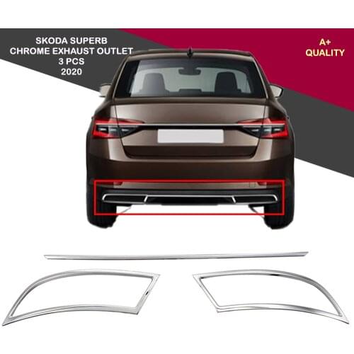 For Skoda Superb Chrome Exhaust Outlet 3 Pieces Set 2020 and Above ISO9001 / 2008 A + Quality Modified Design