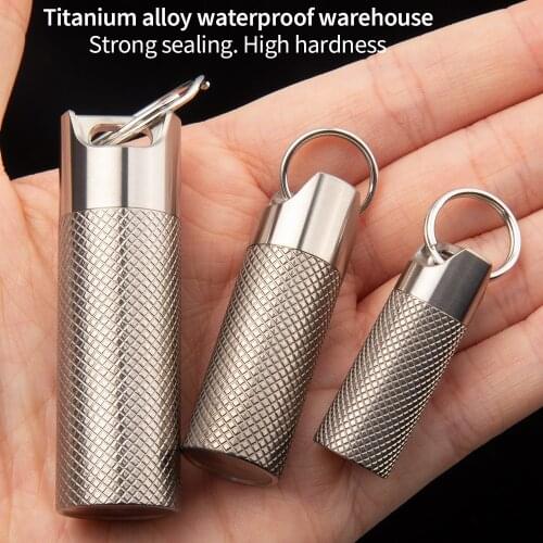 Double-layer titanium sealed bottle waterproof emergency medicine bottle EDC life-saving tool to prevent pets from eating by mis