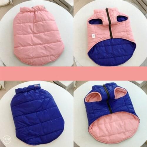 Reversible Dog Vest Jacket Waterproof Pet Coat Clothes Poodle Winter Overall Dachshund Pug Cat French Bulldog Clothing Dropship