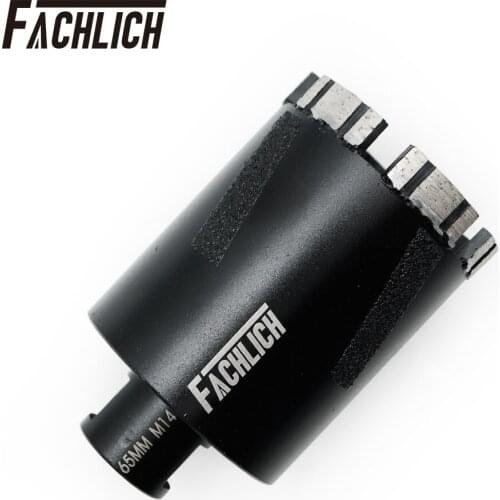 FACHLICH 1pc M14 connection Dry Diamond Drilling Core Hole Cutter Laser Welded Diamond Hole Saw Dry Drill Core Bits Dia 65mm