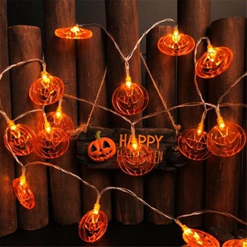 Solar Powered 20/30/50leds Halloween Pumpkin String Lights Lamp DIY Hanging Halloween Decoration Lights For Home Party Ornament