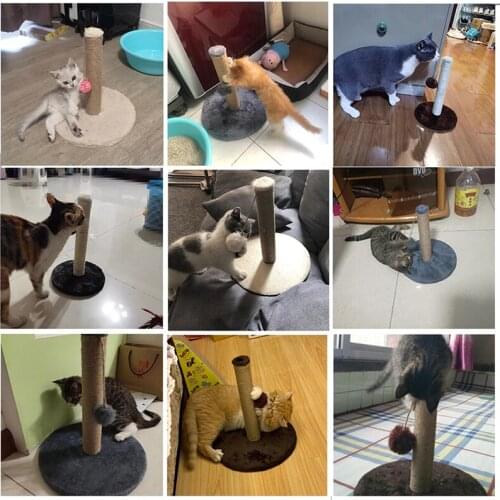 Pet Toy Sisal Cat Scratching Post For Cats Kitten Climbing Post Jumping Tower Toy With Ball Bite-resistant Protecting Furniture