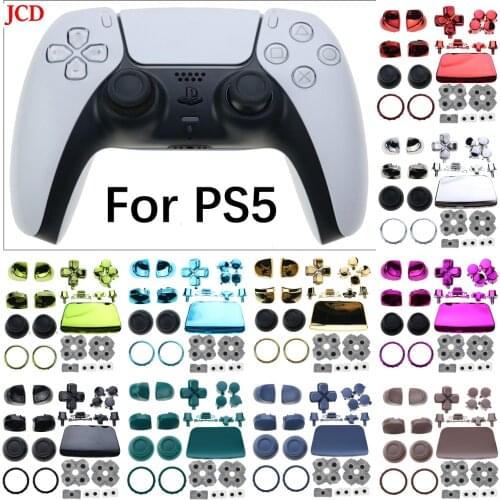 JCD Full Set Buttons L1 R1 L2 R2 Trigger D-pad For Playstation 5 PS5 Controller Thumb Sticks Joystick Button& Conductive Rubber