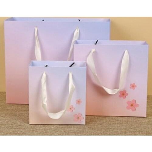 Creative Pink Gift Bag Wedding Decoration Clothes Packing Paper Bags Treat Box Party Favors Candy Bag Chocolate Boxs Cookies Bag