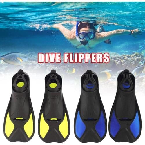 Flippers Fins Short Floating Training Swimming Fins Adults Kids Travel Fins for Diving Swimming WHShopping
