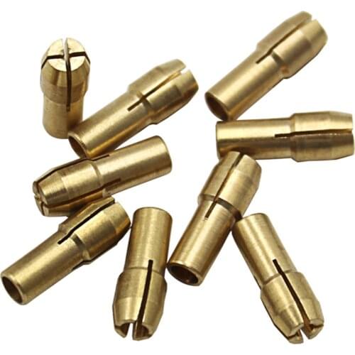 Brass Drill Chucks Mini Collet Bits 0.5/0.8mm/1.0/1.2mm/1.5/1.8mm/2.0/2.4mm Replacement Shank Screw Nut For Dremel Rotary Tools