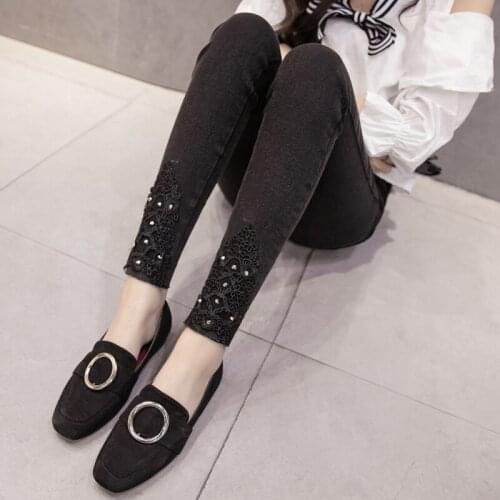 Fashion Pregnant Women Jeans Slim High Elastic Maternity Skinny Casual Trousers Spring Autumn Women Pants