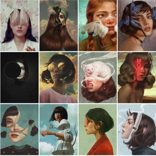 Mosaic Personality Creative Portrait Embroidery 5D Diy Diamond Painting Picture of Rhinestone Girl Portrait Home Decor Gift