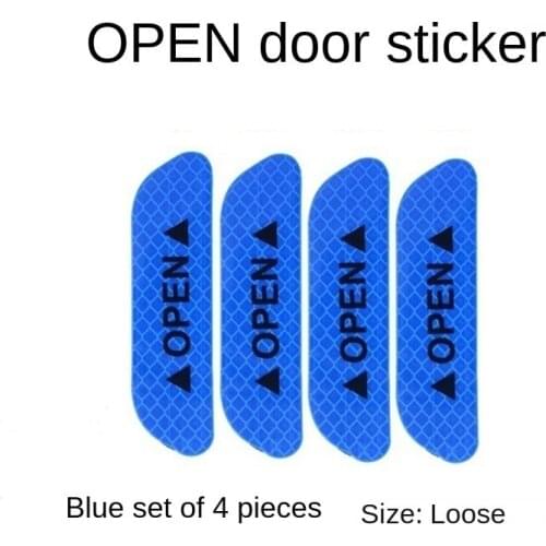 Car Reflective Stickers Safety Warning Stickers OPEN Door Wheel Eyebrow Rear Bumper Night Anti-scratch Decoration