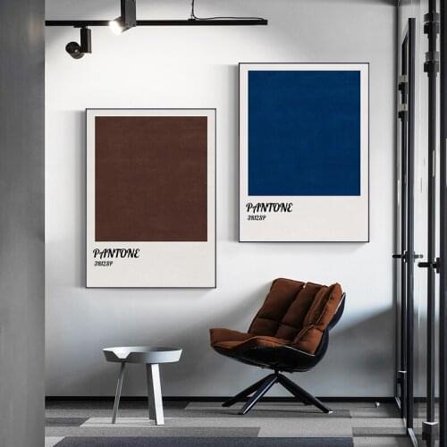Nordic Pantone Color Canvas Painting Abstract Posters and Prints Wall Art Brown Blue Pictures for Living Room Gallery Home Decor