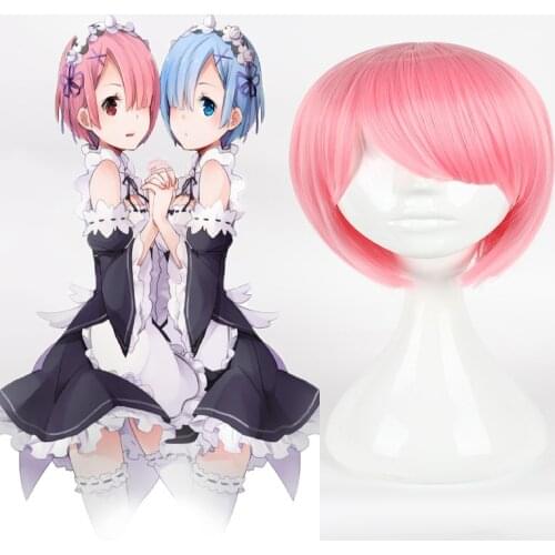 Anime Re Zero Kara Hajimeru Isekai Seikatsu Cosplay Wig Rem Ram Cosplay Wigs Re ZERO Starting Life In Another World Cosplay Wig